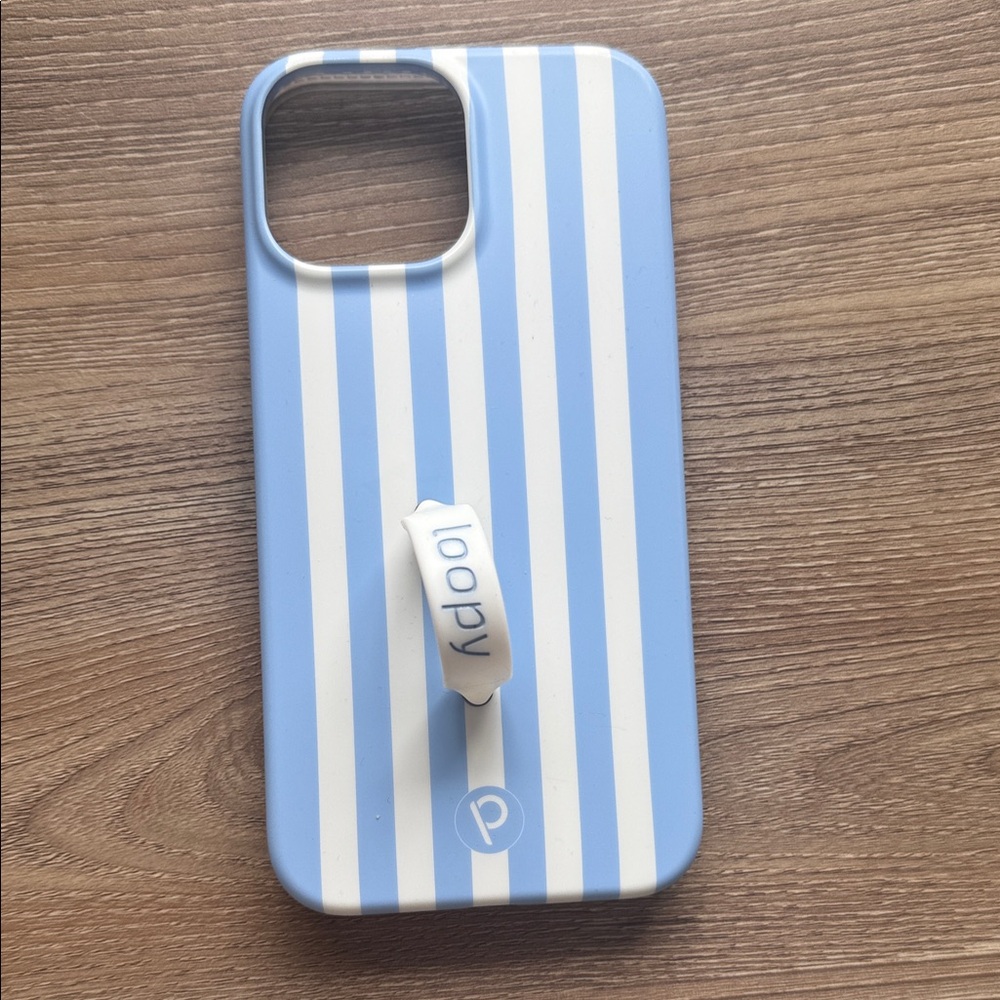 Loopy Case Sky Blue and White Striped iPhone 13 Pro Max